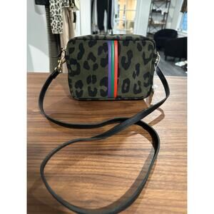 Clare V Midi Sac Army Pablo Cat Suede Purse Crossbody Bag